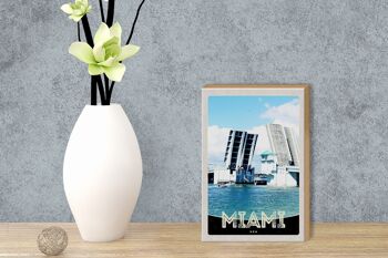 Panneau en bois voyage 12x18 cm Miami Amérique USA pont navires mer 3