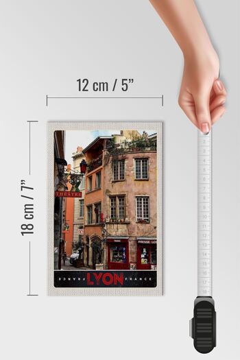 Panneau en bois voyage 12x18 cm Lyon ville France tabac théâtre 4