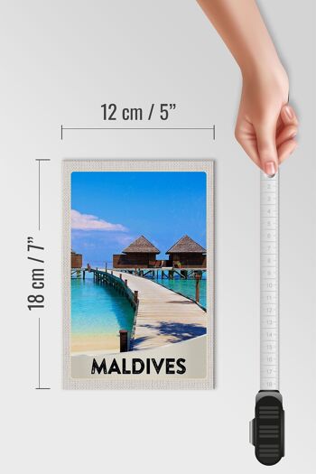 Panneau en bois voyage 12x18 cm Maldives île Amérique vacances mer 4
