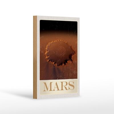 Panneau en bois voyage 12x18 cm Mars espace imprimé planète rouge