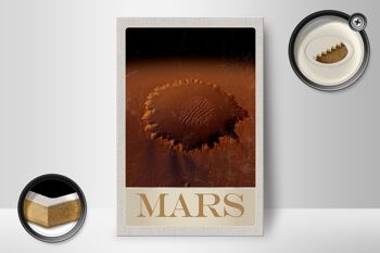 Panneau en bois voyage 12x18 cm Mars espace imprimé planète rouge 2