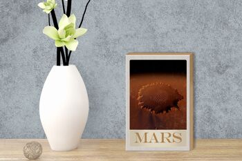 Panneau en bois voyage 12x18 cm Mars espace imprimé planète rouge 3