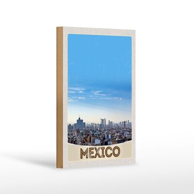 Cartel de madera viaje 12x18 cm Vista de México América Estados Unidos vacaciones