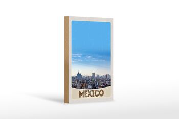 Panneau en bois voyage 12x18 cm Vue du Mexique Amérique USA vacances 1