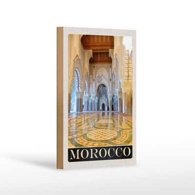 Cartel de madera viaje 12x18 cm Marruecos África Medina vacaciones