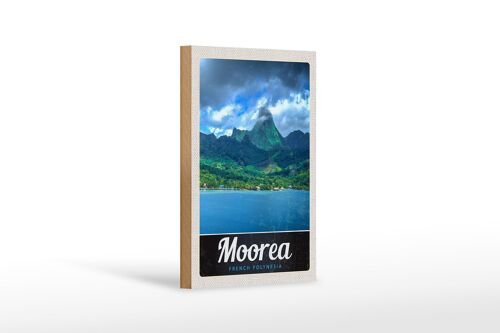 Holzschild Reise 12x18 cm Moorea Französisch-Polynesien Insel
