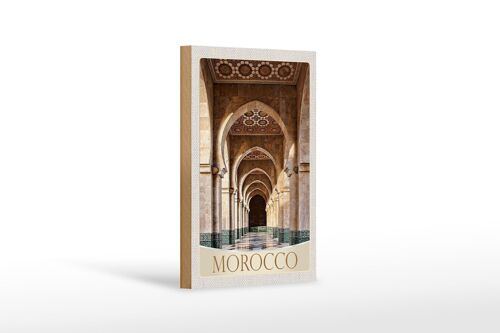 Holzschild Reise 12x18 cm Marokko Afrika Medina Flur