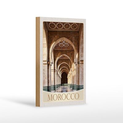 Cartel de madera viaje 12x18 cm Marruecos África Medina pasillo