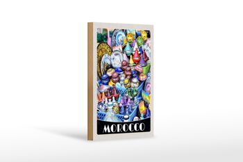 Panneau en bois voyage 12x18 cm Maroc Afrique Culture Oriental 1