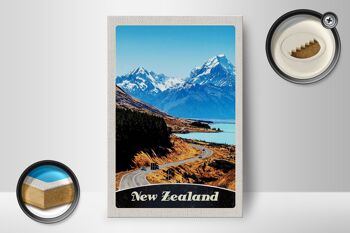 Panneau en bois voyage 12x18 cm Nouvelle-Zélande Europe ville vacances montagnes 2