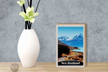 Panneau en bois voyage 12x18 cm Nouvelle-Zélande Europe ville vacances montagnes 3