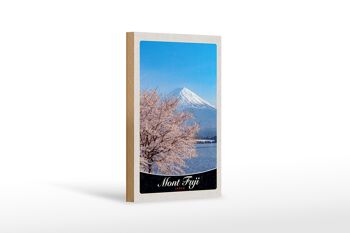 Panneau en bois voyage 12x18 cm Mont Fuji Japon Asie montagnes arbre 1