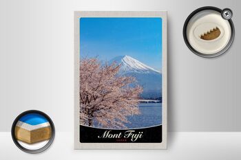 Panneau en bois voyage 12x18 cm Mont Fuji Japon Asie montagnes arbre 2