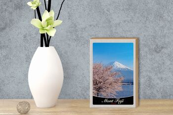 Panneau en bois voyage 12x18 cm Mont Fuji Japon Asie montagnes arbre 3