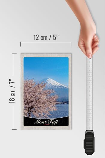 Panneau en bois voyage 12x18 cm Mont Fuji Japon Asie montagnes arbre 4
