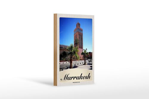 Holzschild Reise 12x18 cm Marrakesch Marokko Kultur