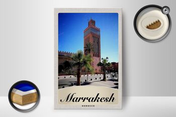Panneau en bois voyage 12x18 cm Marrakech Maroc culture 2