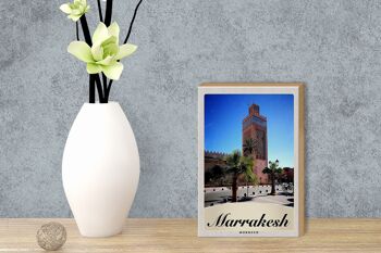 Panneau en bois voyage 12x18 cm Marrakech Maroc culture 3