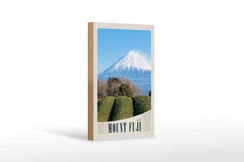 Holzschild Reise 12x18 cm Mont Fuji Japan Asien Gebirge Natur