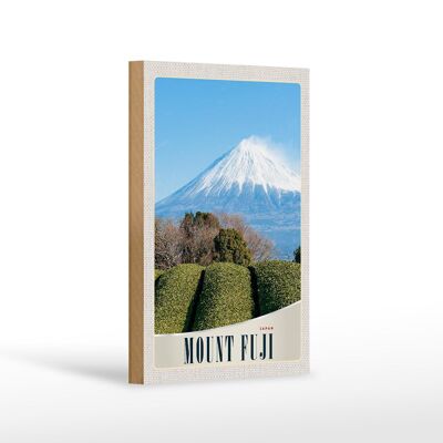 Cartello in legno da viaggio 12x18 cm Monte Fuji Giappone Asia Montagne Natura