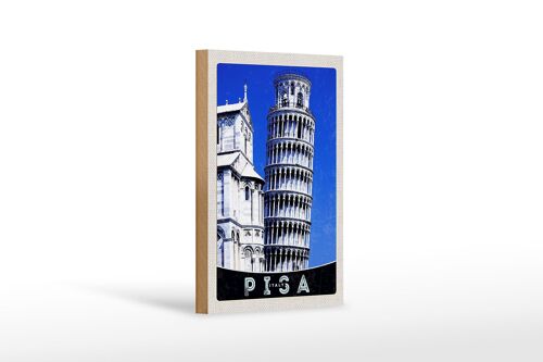 Holzschild Reise 12x18 cm Pisa Italien Schiefer Turm von Pisa