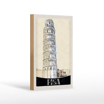Cartel de madera viaje 12x18 cm Pisa Italia Torre Inclinada Arquitectura