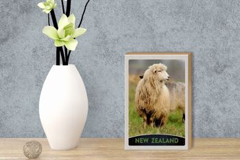 Panneau en bois voyage 12x18 cm Nouvelle-Zélande Europe mouton prairie nature 3