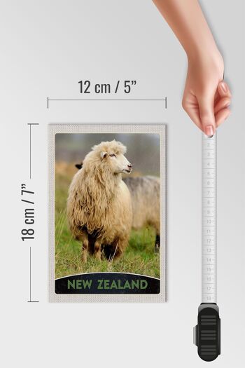 Panneau en bois voyage 12x18 cm Nouvelle-Zélande Europe mouton prairie nature 4