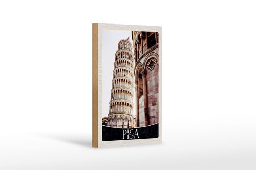 Holzschild Reise 12x18 cm Pisa Schiefer Turm Urlaub Architektur