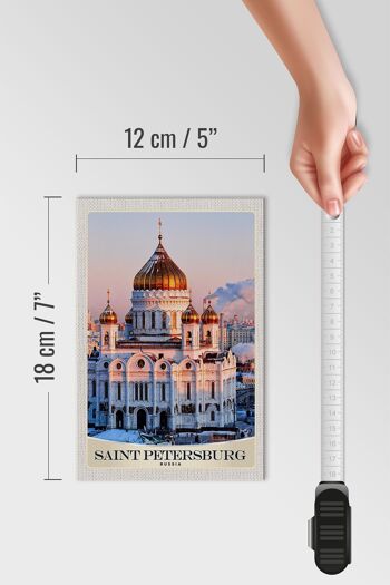 Panneau en bois voyage 12x18 cm Église de Saint-Pétersbourg Toit doré 4