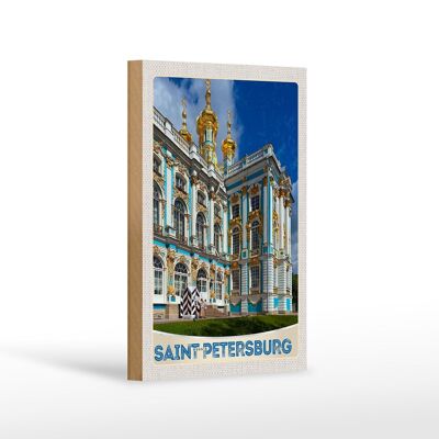 Cartello in legno da viaggio 12x18 cm Architettura di San Pietroburgo Russia