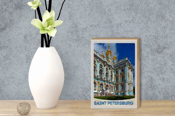 Panneau en bois voyage 12x18 cm architecture Saint-Pétersbourg Russie 3
