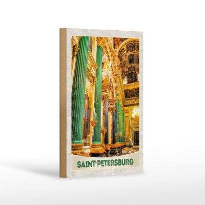 Cartello in legno da viaggio 12x18 cm Cartello con colonne in giada della Chiesa di San Pietroburgo
