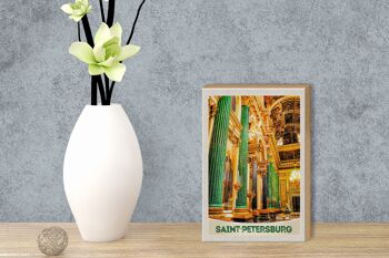 Panneau de voyage en bois 12x18cm, panneau de colonnes de jade de l'église de saint-pétersbourg 3