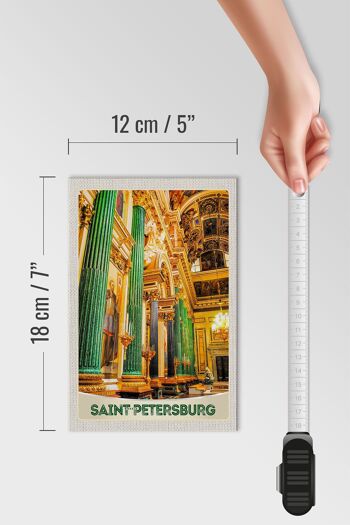 Panneau de voyage en bois 12x18cm, panneau de colonnes de jade de l'église de saint-pétersbourg 4