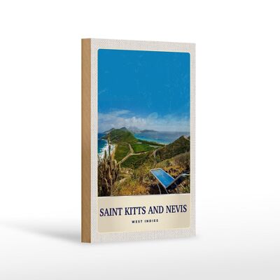 Holzschild Reise 12x18 cm Saint Kitts and Nevis Amerika Insel