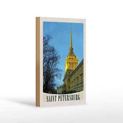 Panneau en bois voyage 12x18 cm Architecture de l'église de Saint-Pétersbourg