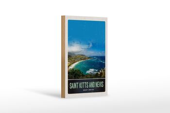 Panneau en bois voyage 12x18 cm Saint Kitts et Nevis Amérique vacances 1