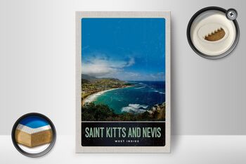 Panneau en bois voyage 12x18 cm Saint Kitts et Nevis Amérique vacances 2