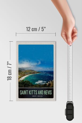 Panneau en bois voyage 12x18 cm Saint Kitts et Nevis Amérique vacances 4