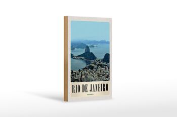 Panneau en bois voyage 12x18 cm Rio de Janeiro Brésil Amérique ville 1