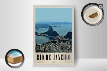 Panneau en bois voyage 12x18 cm Rio de Janeiro Brésil Amérique ville 2