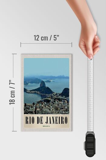 Panneau en bois voyage 12x18 cm Rio de Janeiro Brésil Amérique ville 4