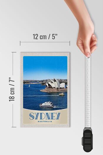 Panneau en bois voyage 12x18 cm Sydney Australie bateau de mer yacht 4