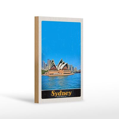 Cartel de madera viaje 12x18 cm Sídney Australia Ópera Vacaciones