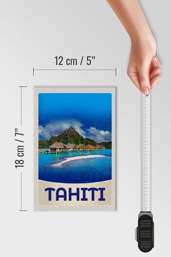 Panneau en bois voyage 12x18 cm Tahiti Island America vacances soleil 4