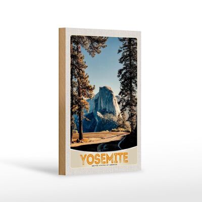 Cartello in legno da viaggio 12x18 cm Cartello stradale Yosemite America