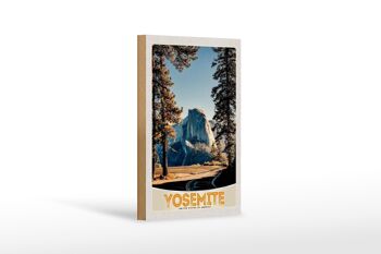 Panneau de voyage en bois 12x18cm, panneau de montagne de route Yosemite America 1