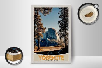 Panneau de voyage en bois 12x18cm, panneau de montagne de route Yosemite America 2