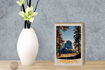 Panneau de voyage en bois 12x18cm, panneau de montagne de route Yosemite America 3